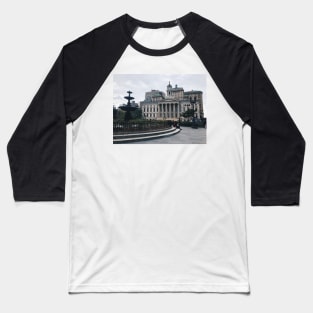 Downtown Brooklyn Courthouse Grey Skies Baseball T-Shirt